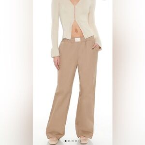 High-Straight Pants- Tan